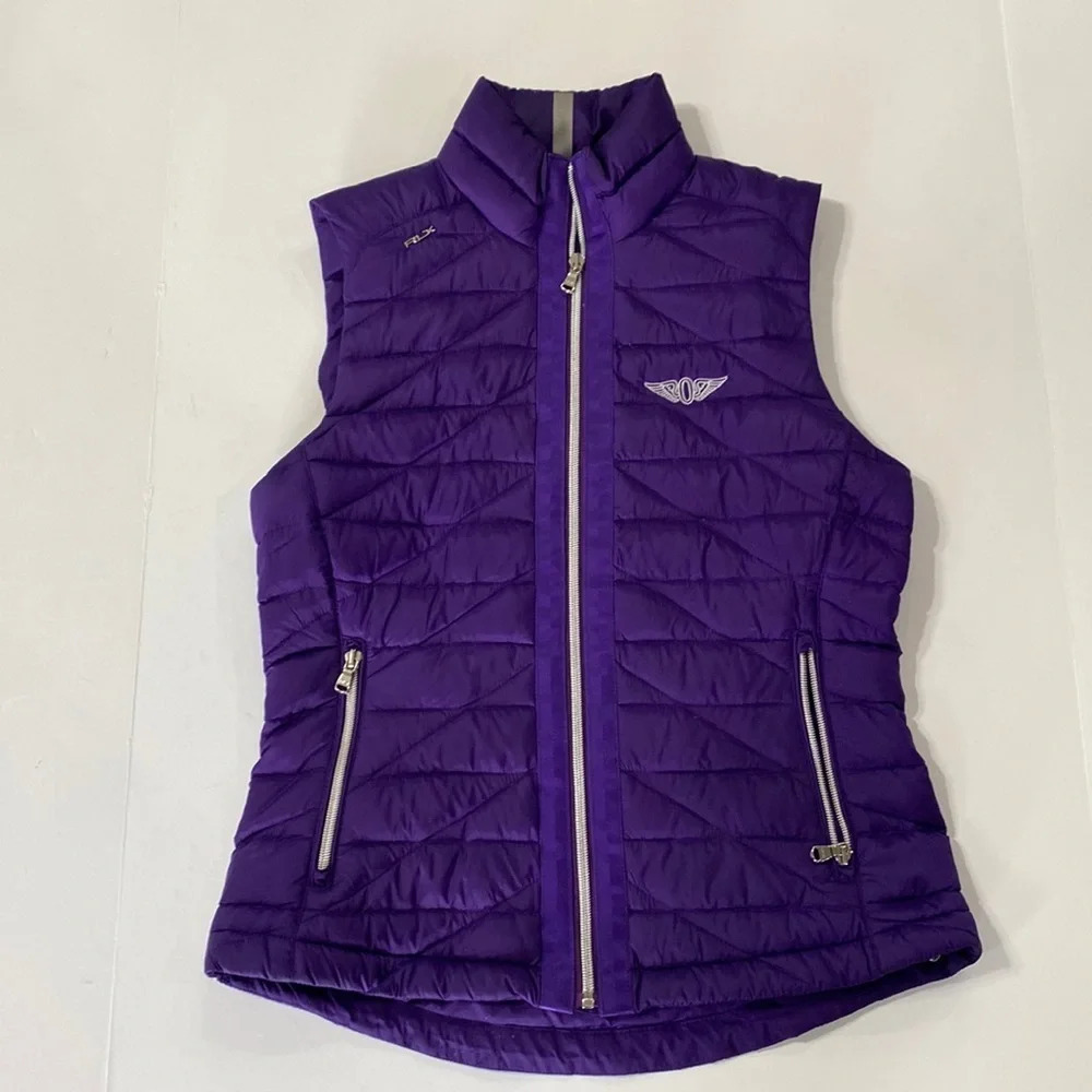 RLX Ralph Lauren Purple Down Filled Lightweight Quilted Puffer Vest Size Small